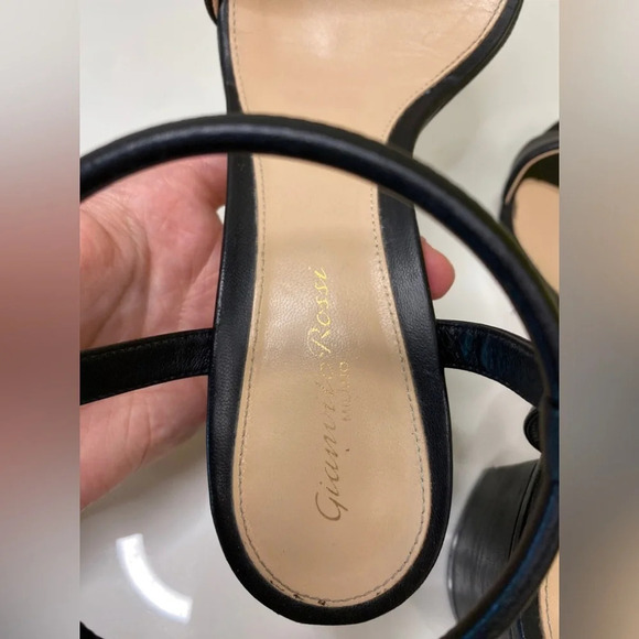 Gianvito Rossi Nikki 60 100% Leather Made in Italy Sandal Heels - Picture 6 of 10